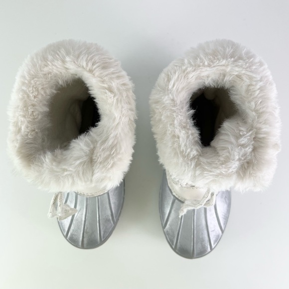 LONDON FOG WHITE SPARKLY WARM LINED SNOWBOOTS - Picture 11 of 12